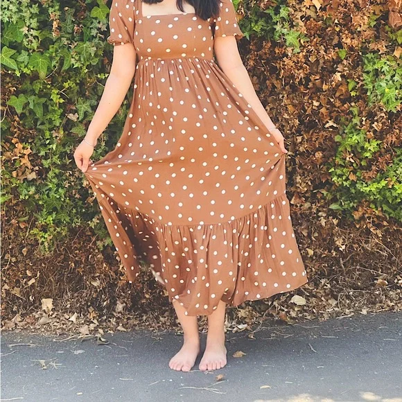 Beautiful polka dotes long dress,only wear once. - Picture 1 of 1